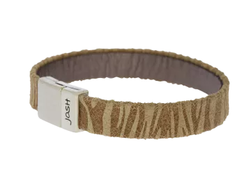 Leather bracelet Lola in zebra look beige